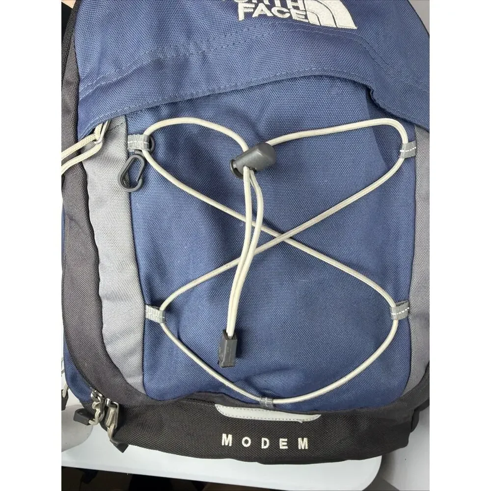 The North Face Modem Backpack Laptop School Travel Gray/Green Adjustable Straps